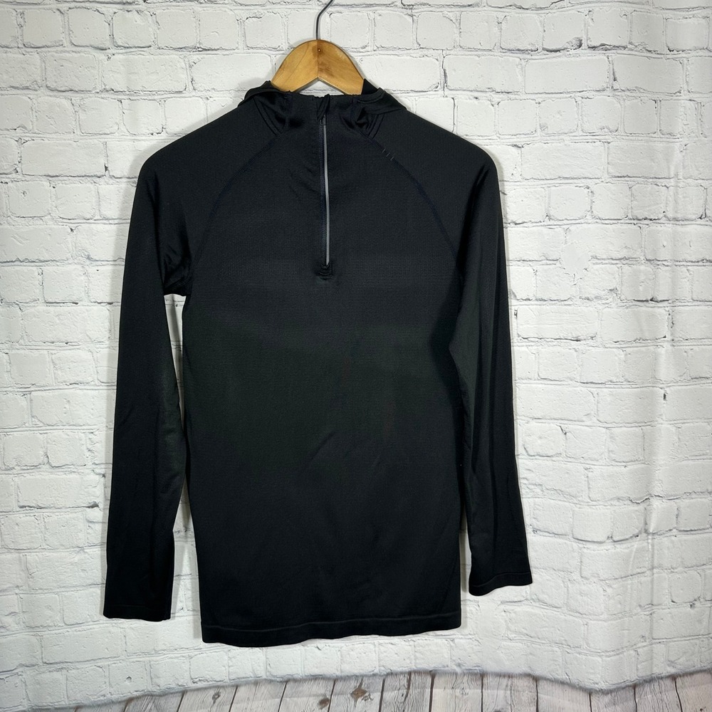 Lululemon Swiftly Tech‎ Half Zip Hoodie Black Long Sleeve Running Shirt Womens